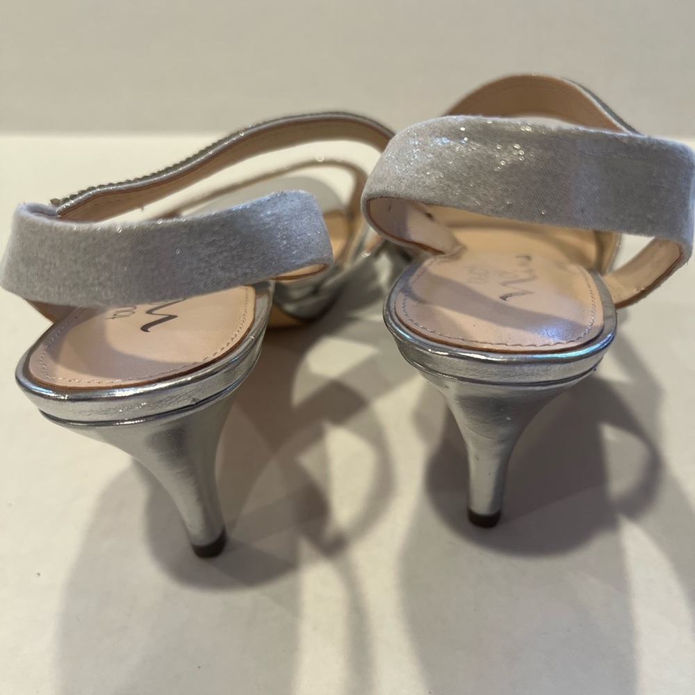 Naya Touch of Nina Woman’s Silver Heels Rhinestone/Crystal Embellished Strap - Picture 10 of 13